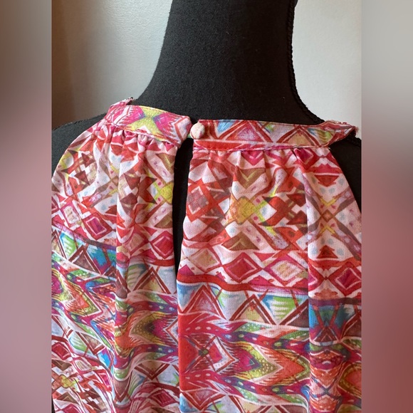 Neiman Marcus colorful beaded neck halter dress size 14 - Picture 5 of 8